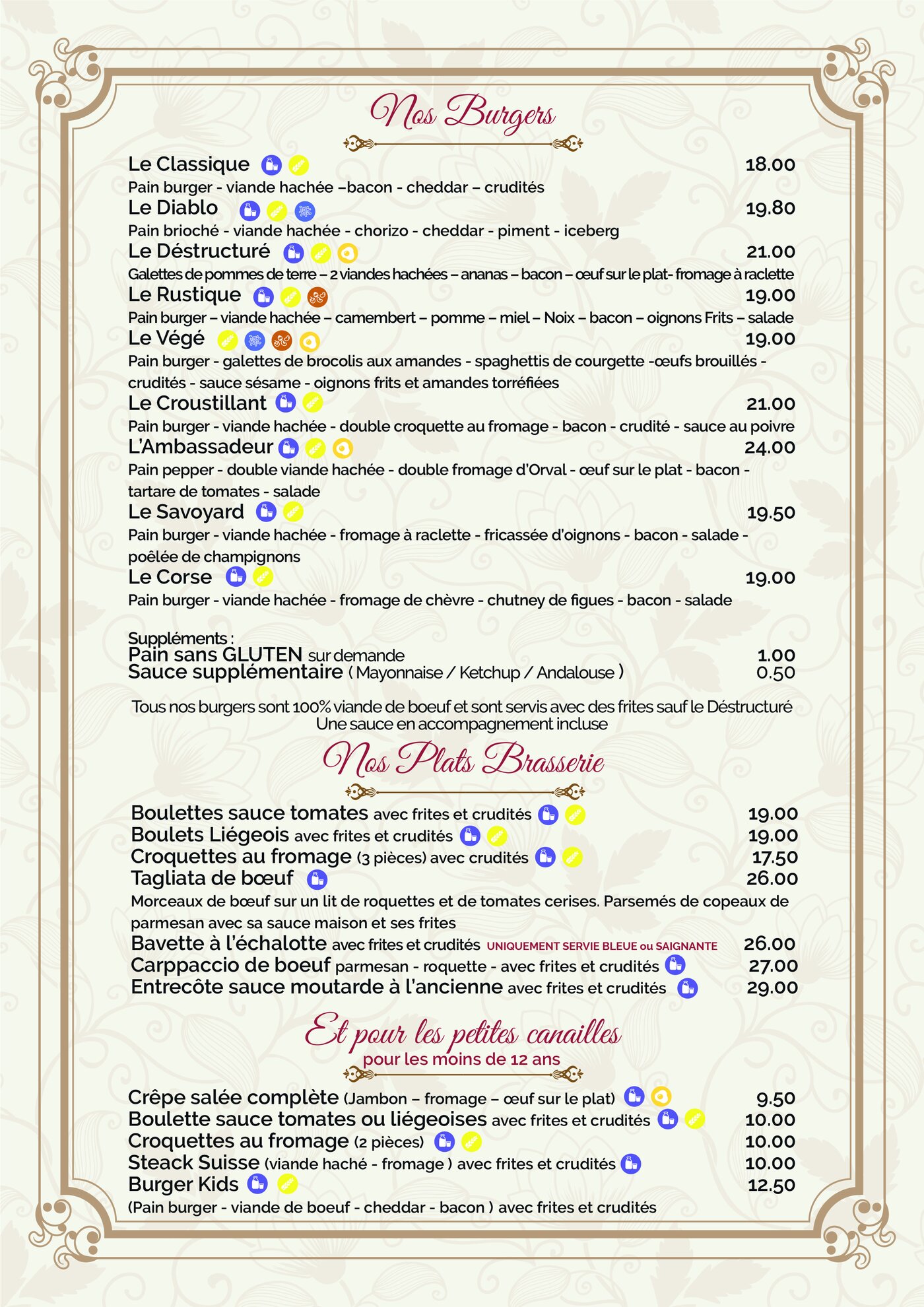 Pause Gourmande restaurant menu, Arlon, page 3